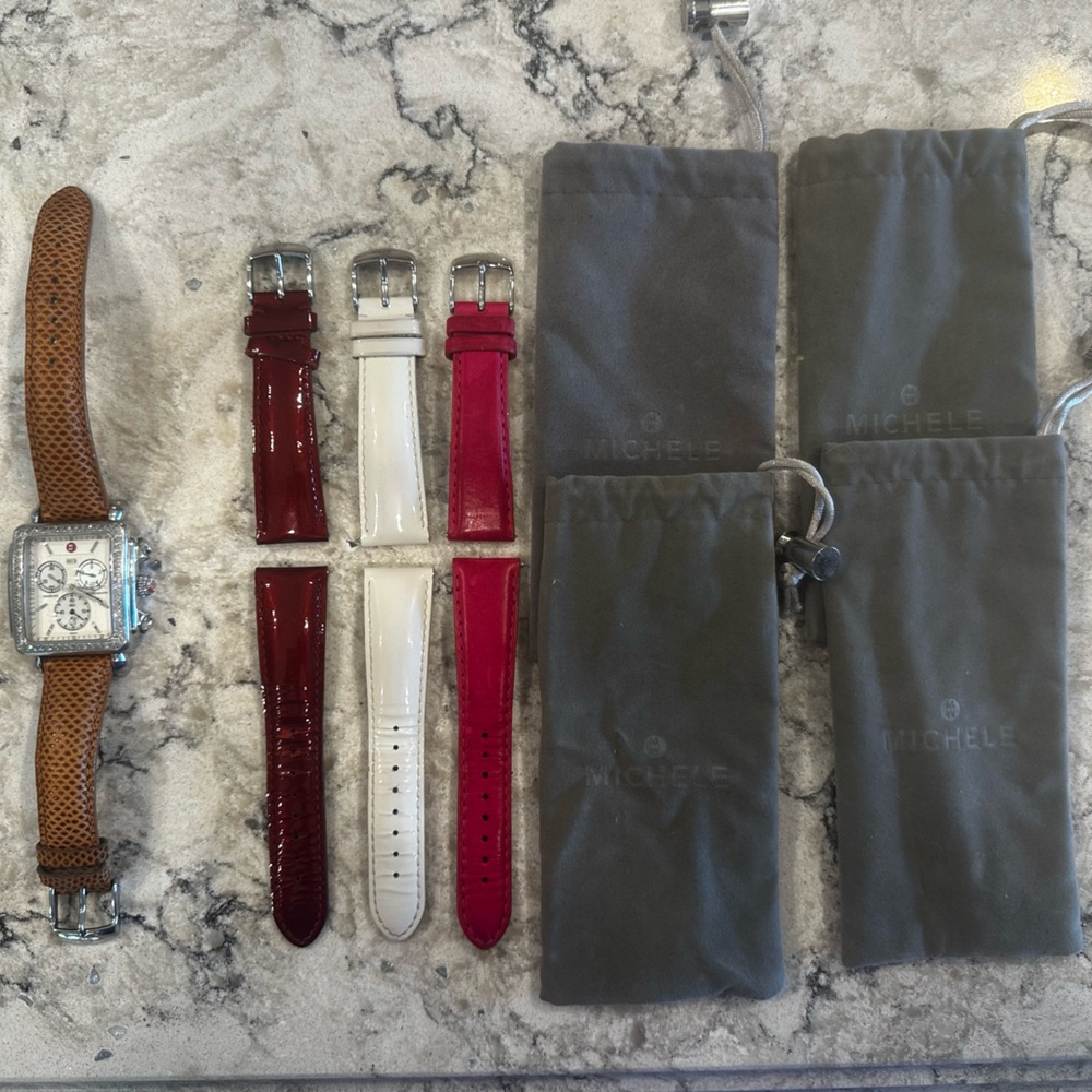 Michele watch with 4 bands